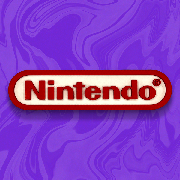 Nintendo Logo 3D Printed Sign | Gaming Desk & Home Decor