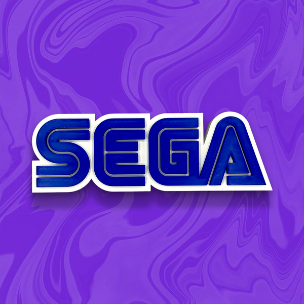Sega 3D Logo Printed Sign | Gaming Desk & Home Decor