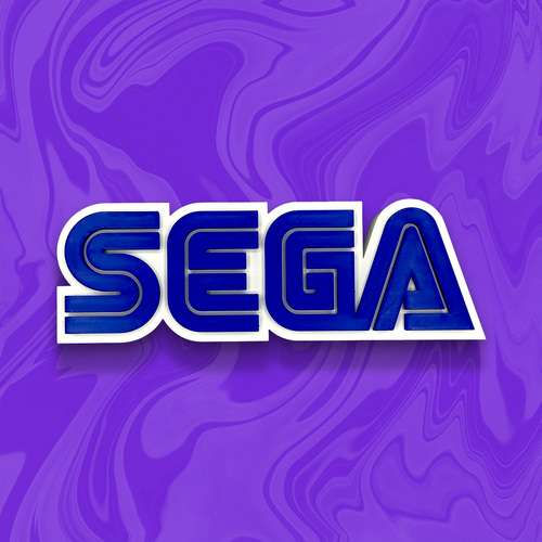 Sega 3D Logo Printed Sign | Gaming Desk & Home Decor